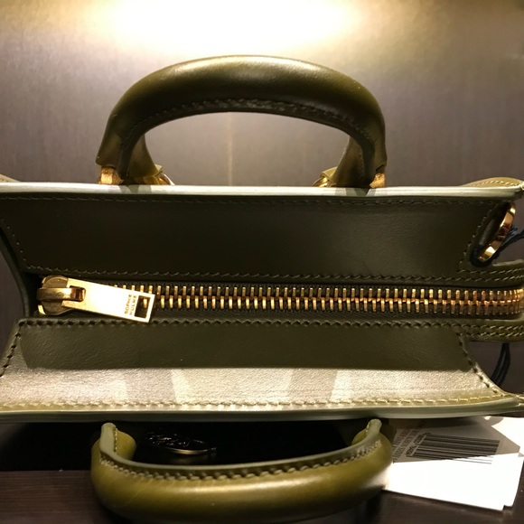 ✨HOST PICK✨SOPHIE HULME Shiny Leather Box Albion Tote In Dark Khaki✨HOST PICK✨ - Picture 6 of 8